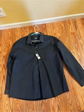 Van Heusen Dress Shirt Mens  2X Slim Fit Stretch Men blue New